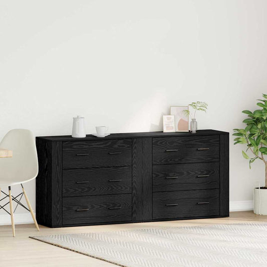 Sideboard Schwarze Eiche 160 x 33 x 70 cm Holzwerkstoff