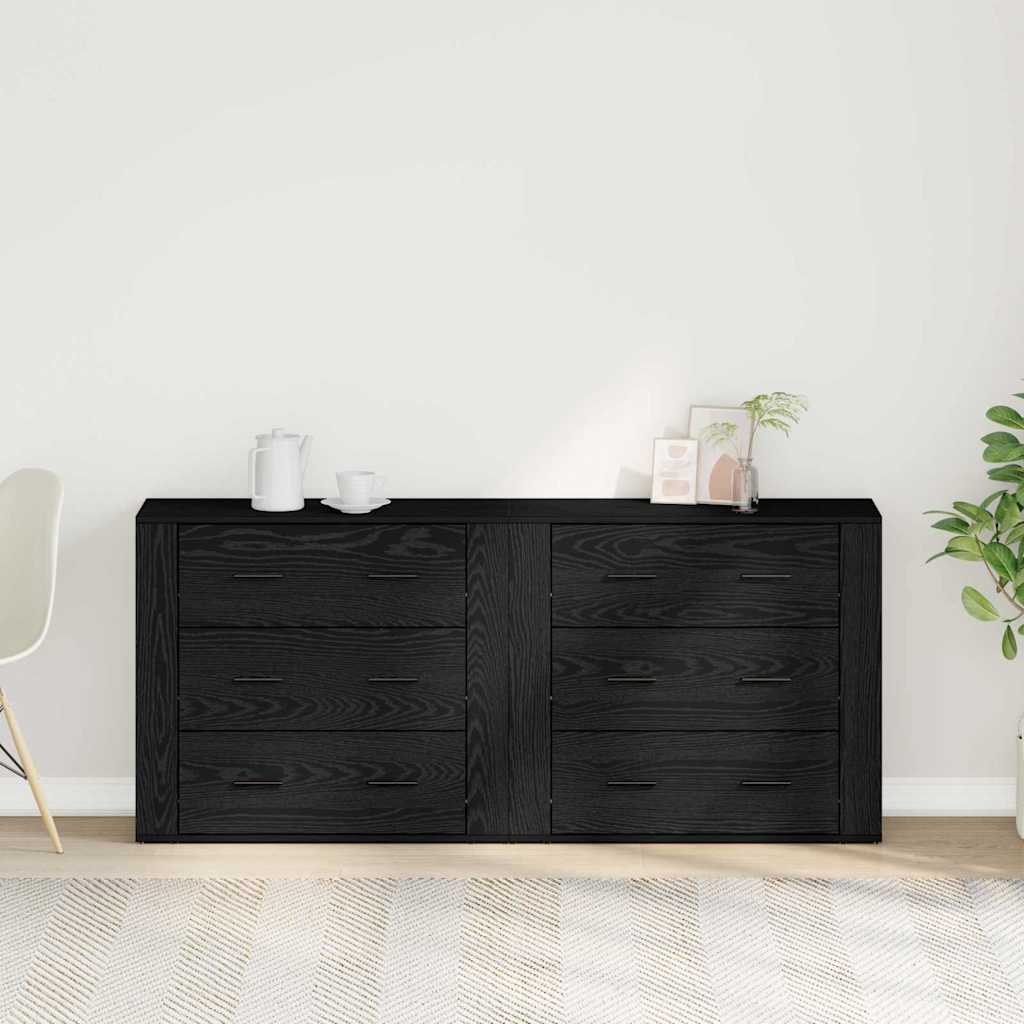 Sideboard Schwarze Eiche 160 x 33 x 70 cm Holzwerkstoff