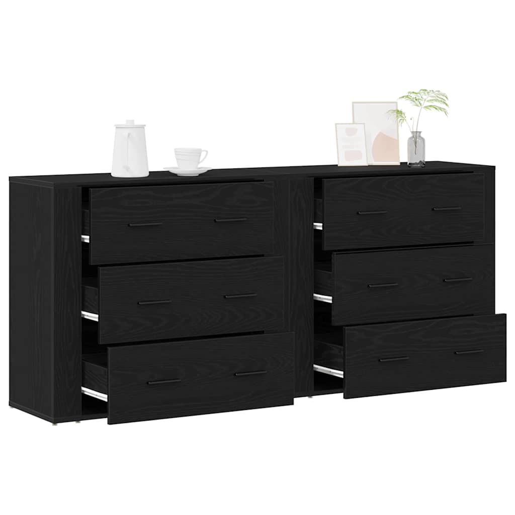 Sideboard Schwarze Eiche 160 x 33 x 70 cm Holzwerkstoff