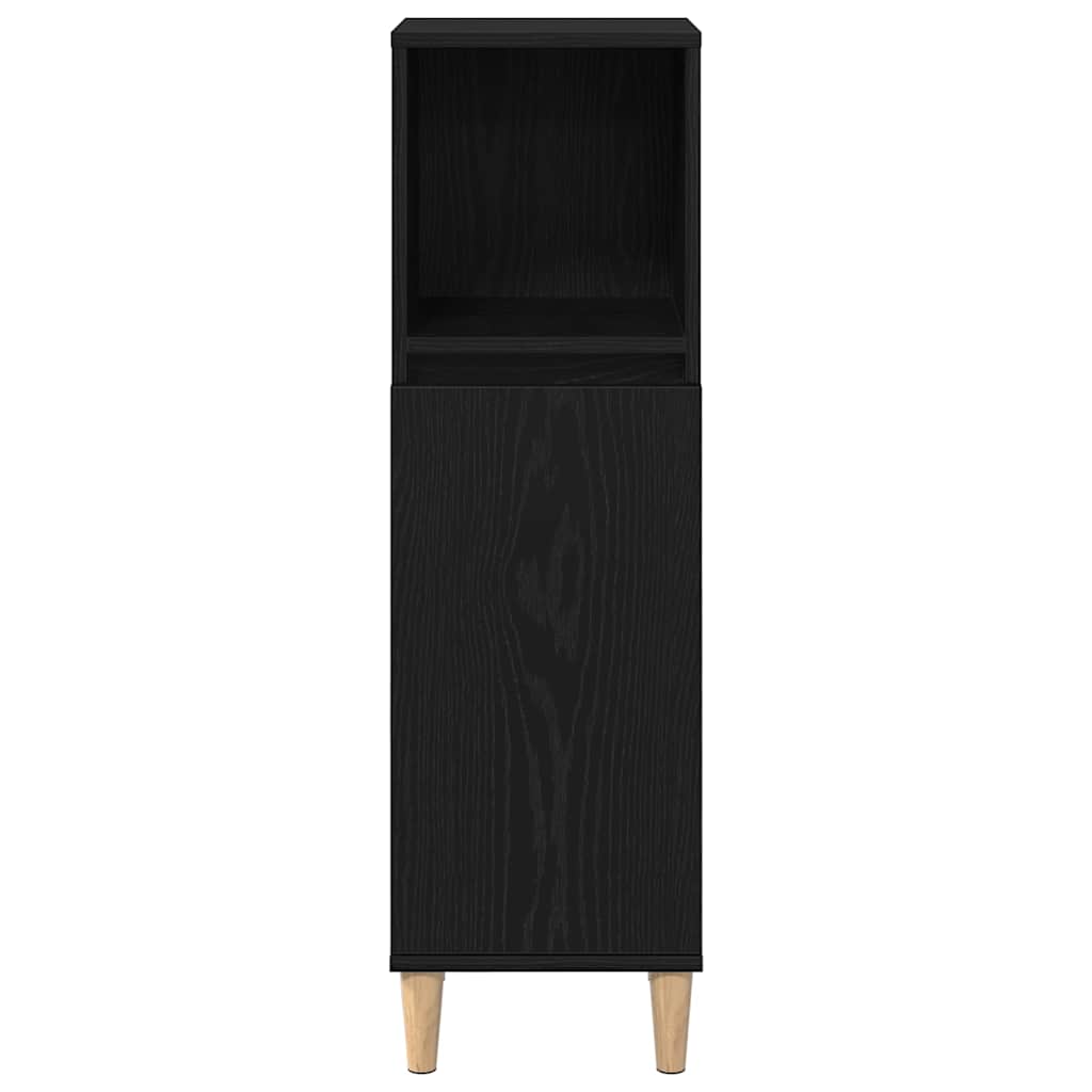 Badezimmermöbel Set mit Speicher 3 pcs Schwarz 30 x 30 x 180 cm