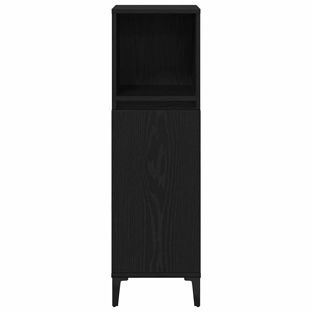 Badezimmermöbel Set mit Speicher 3 pcs Schwarz 30 x 30 x 180 cm
