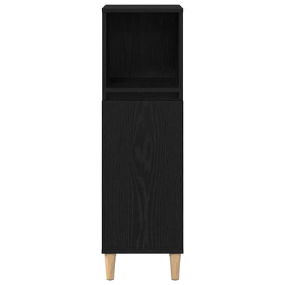 Badezimmermöbel Set mit Speicher 3 pcs Schwarz 30 x 30 x 180 cm
