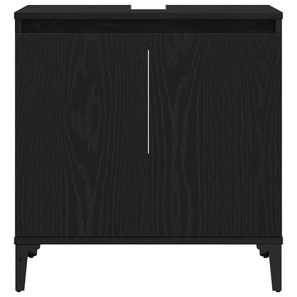 Badezimmermöbel Set mit Speicher 3 pcs Schwarz 30 x 30 x 180 cm