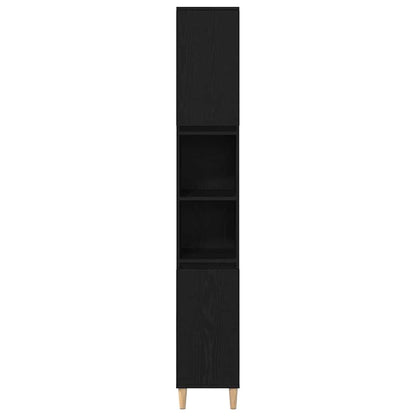 Badezimmermöbel Set mit Speicher 3 pcs Schwarz 30 x 30 x 180 cm