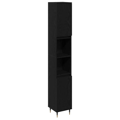 Badezimmermöbelset 3 pcs Schwarze Eiche 30 x 30 x 190 cm