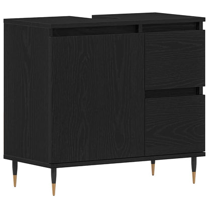 Badezimmermöbelset 3 pcs Schwarze Eiche 30 x 30 x 190 cm