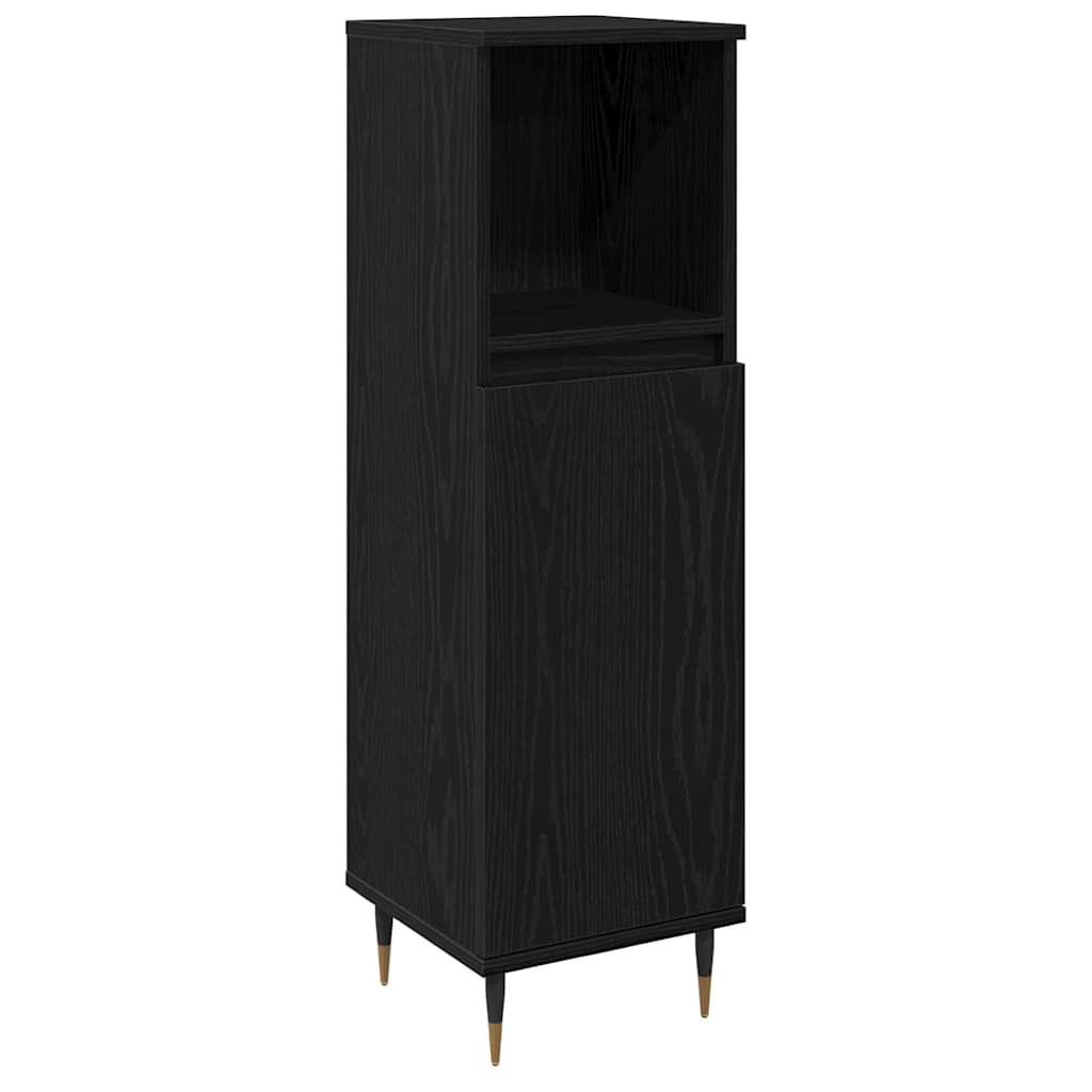 Badezimmermöbel Set 3 pcs Schwarze Eiche 30 x 30 x 190 cm