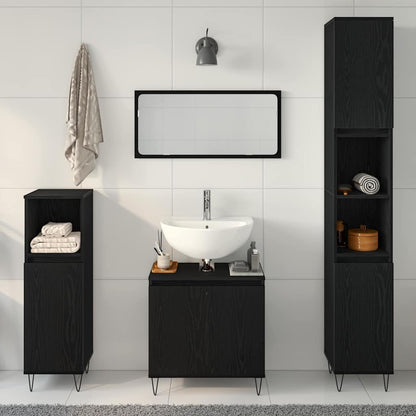 Badezimmermöbel Set 3 pcs Schwarze Eiche 30 x 30 x 190 cm