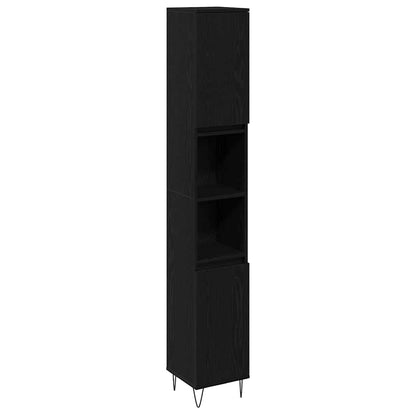 Badezimmermöbel Set 3 pcs Schwarze Eiche 30 x 30 x 190 cm