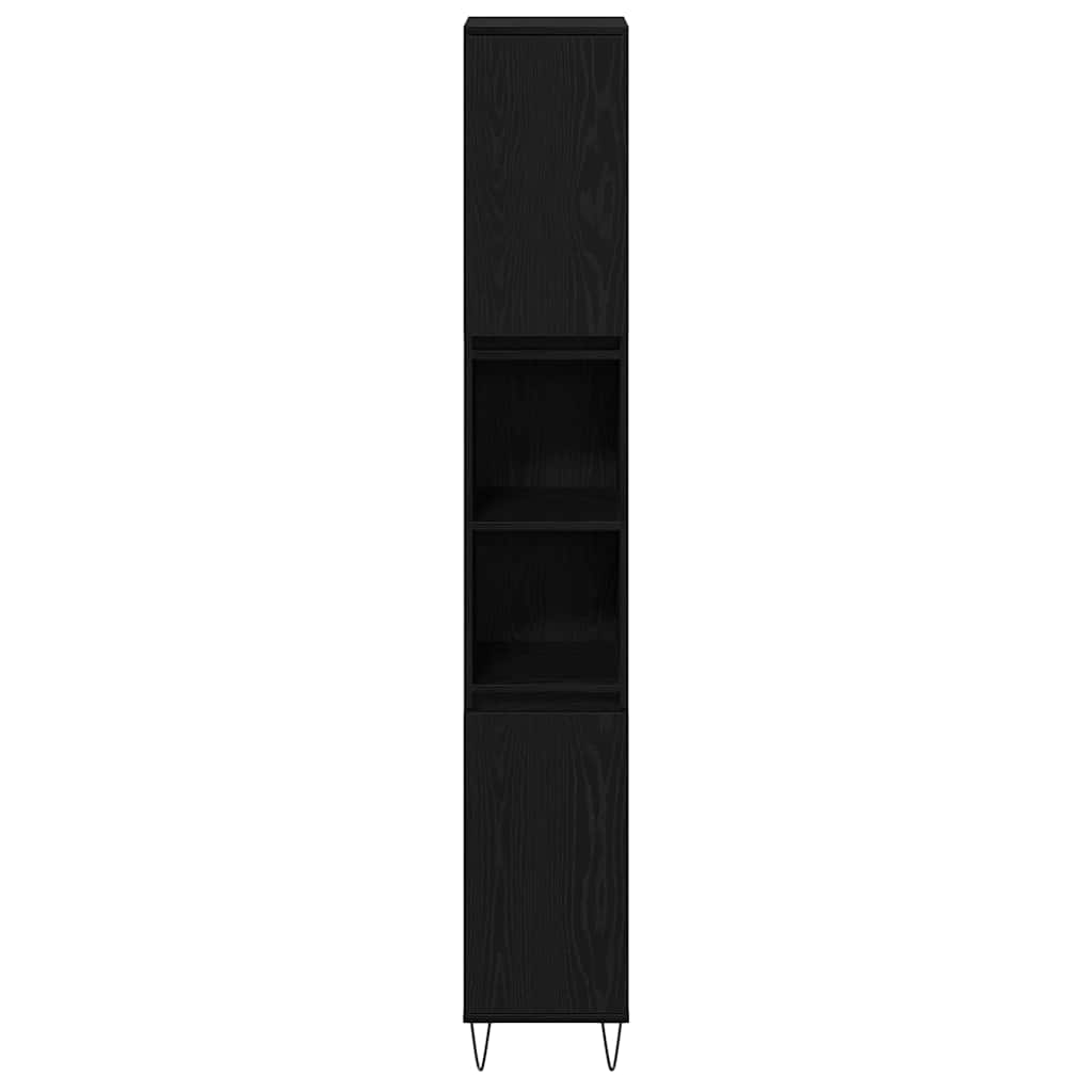 Badezimmermöbel Set 3 pcs Schwarze Eiche 30 x 30 x 190 cm
