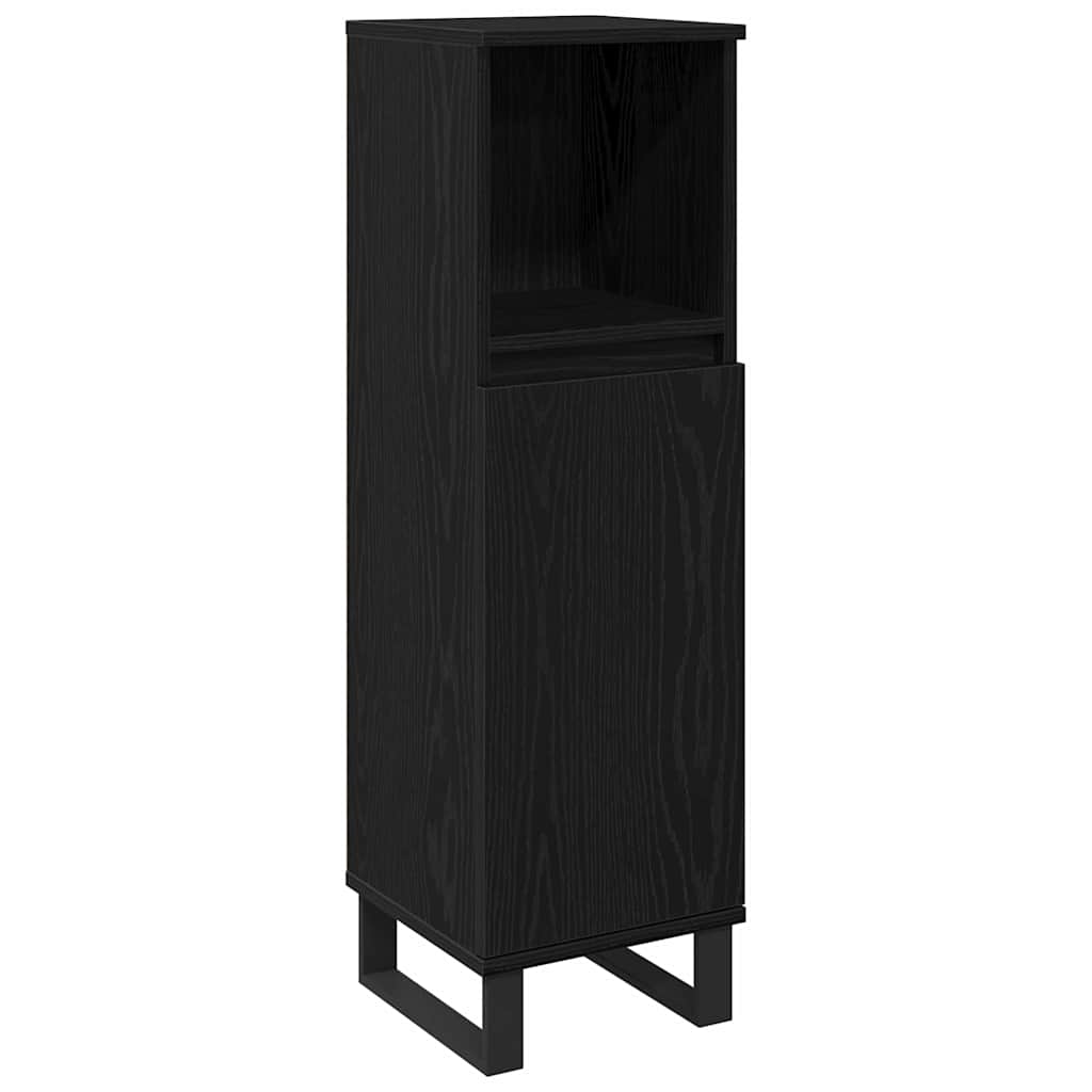 Badezimmermöbel Set mit Speicher 3 pcs Schwarz 30 x 30 x 190 cm