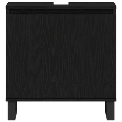 Badezimmermöbel Set mit Speicher 3 pcs Schwarz 30 x 30 x 190 cm