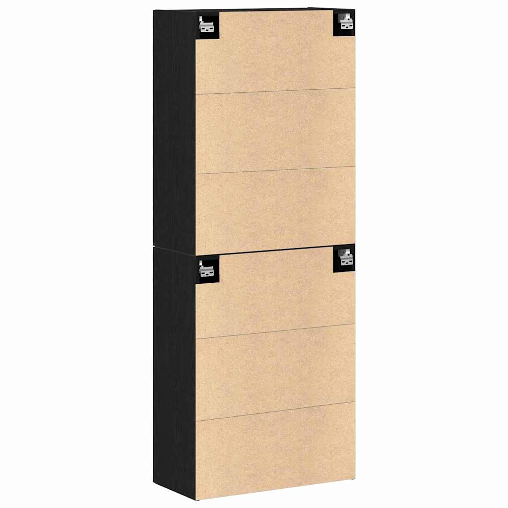 Wandschrank 2 pcs Schwarze Eiche 69.5 x 34 x 90 cm