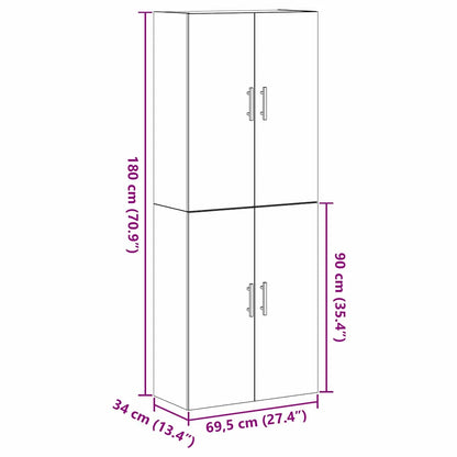 Wandschrank 2 pcs Schwarze Eiche 69.5 x 34 x 90 cm