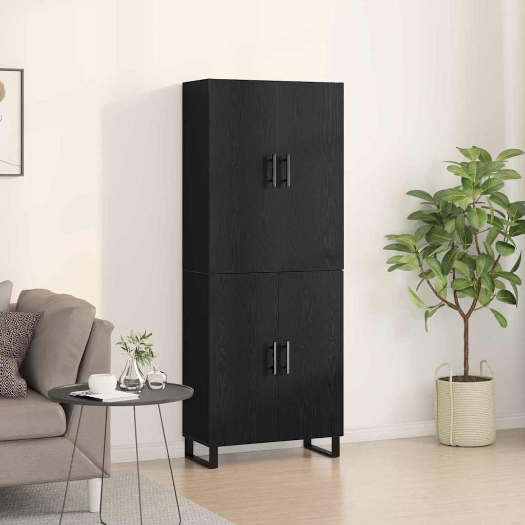 Sideboard 2 pcs Schwarze Eiche 69,5 x 34 x 180 cm Holzwerkstoff