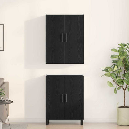 Sideboard 2 pcs Schwarze Eiche 69,5 x 34 x 180 cm Holzwerkstoff