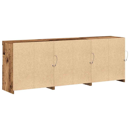Sideboard mit LED-Lichtern Altes Holz 181.5x37x67 cm Werkstoffholz