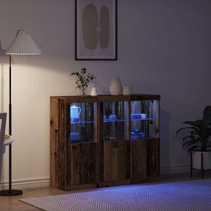 Sideboard 3 pcs Altholz 123 x 37 x 100 cm Holzwerkstoff