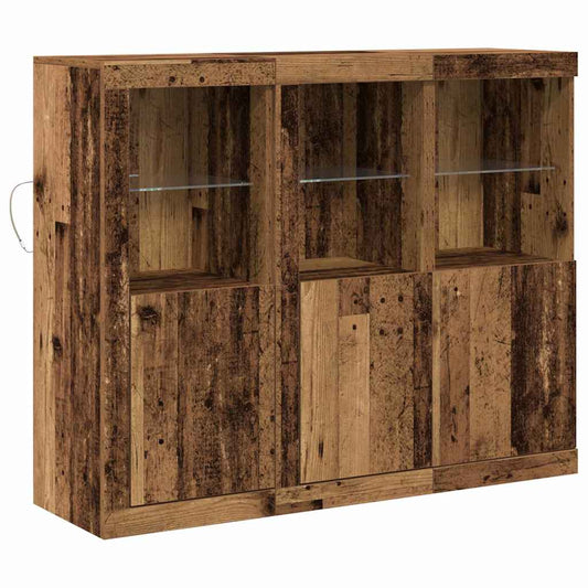 Sideboard 3 pcs Altholz 123 x 37 x 100 cm Holzwerkstoff