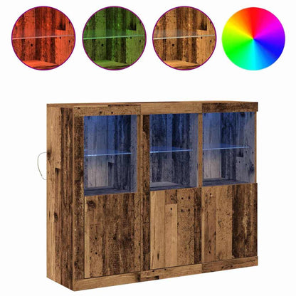 Sideboard 3 pcs Altholz 123 x 37 x 100 cm Holzwerkstoff