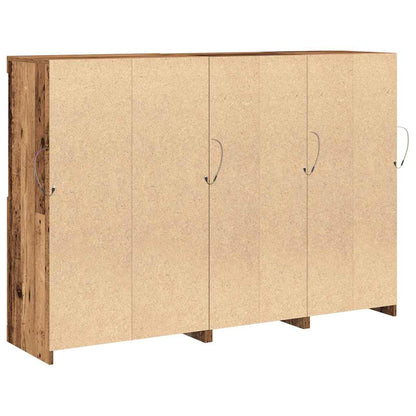 Sideboard mit LED-Leuchten Altes Holz 142.5x37x100 cm Hergestelltes Holz