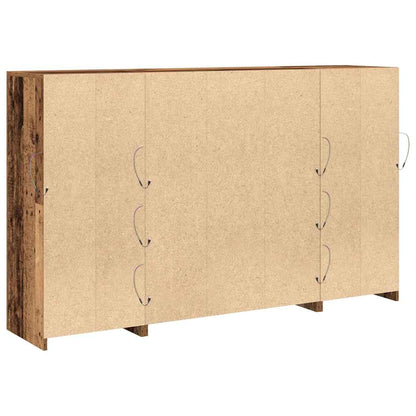 Sideboard mit LED-Leuchten Altholz 163x37x100 cm Ingenieurholz