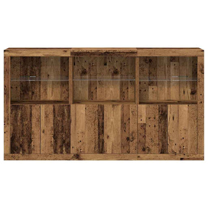 Sideboard mit LED-Lichtern Altes Holz 181,5 x 37 x 100 cm
