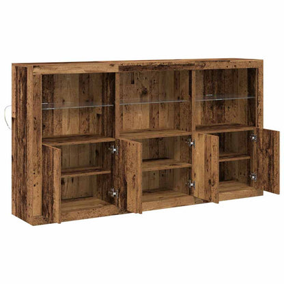 Sideboard mit LED-Lichtern Altes Holz 181,5 x 37 x 100 cm
