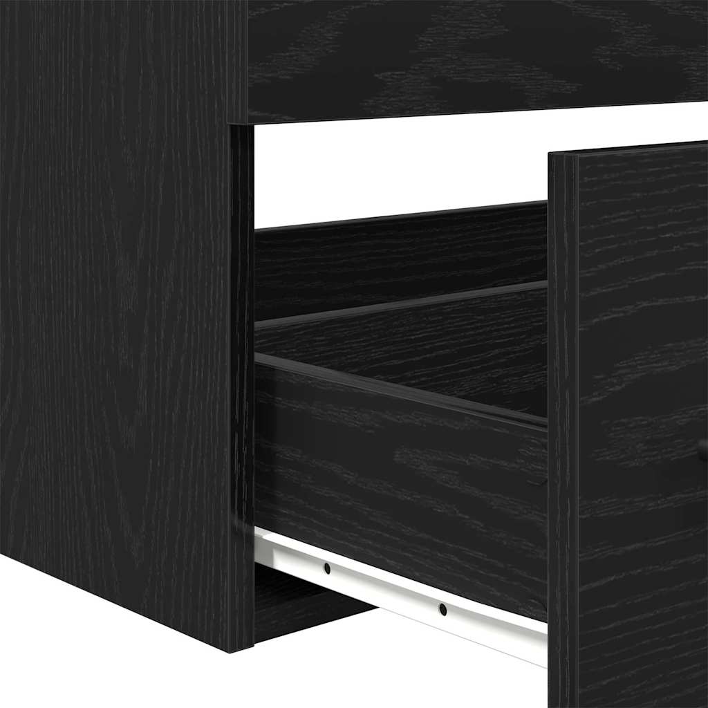 Waschbeckenunterschrank mit Becken 3 pcs Schwarz Eichen-Optik