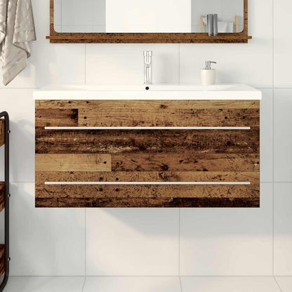 Waschbeckenunterschrank mit Becken mit Schubladen 2 pcs Altholz