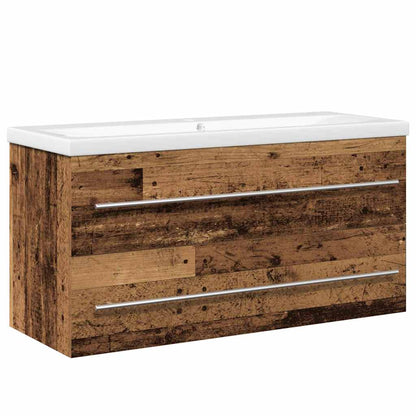 Waschbeckenunterschrank mit Becken mit Schubladen 2 pcs Altholz