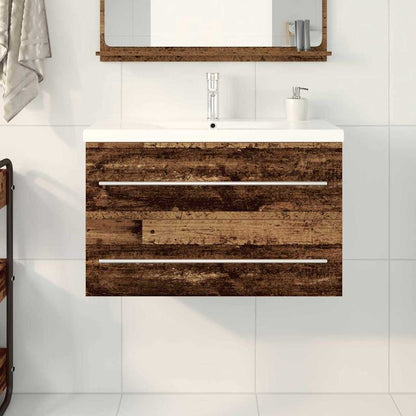 Waschbeckenunterschrank mit Becken mit Schubladen 2 pcs Altholz
