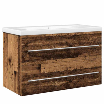 Waschbeckenunterschrank mit Becken mit Schubladen 2 pcs Altholz