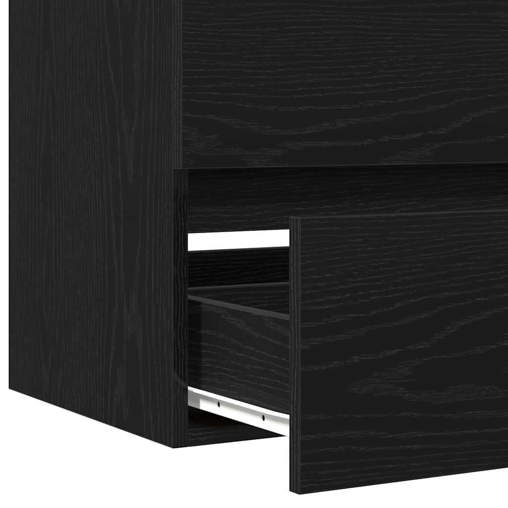 Waschbeckenunterschrank Schwarz Eichen-Optik 100 x 39 x 62 cm