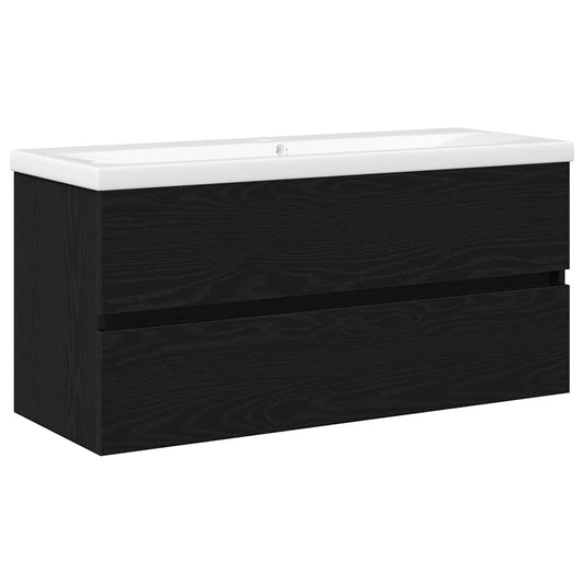 Waschbeckenunterschrank Schwarz Eichen-Optik 100 x 39 x 62 cm