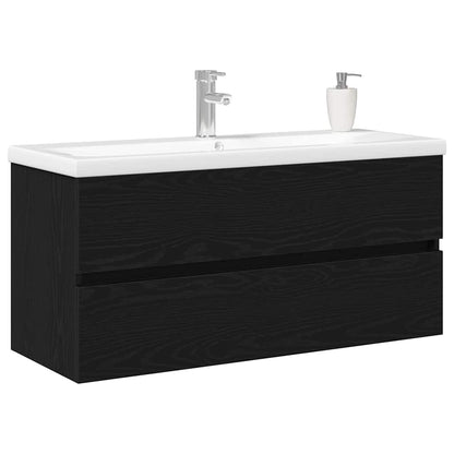 Waschbeckenunterschrank Schwarz Eichen-Optik 100 x 39 x 62 cm