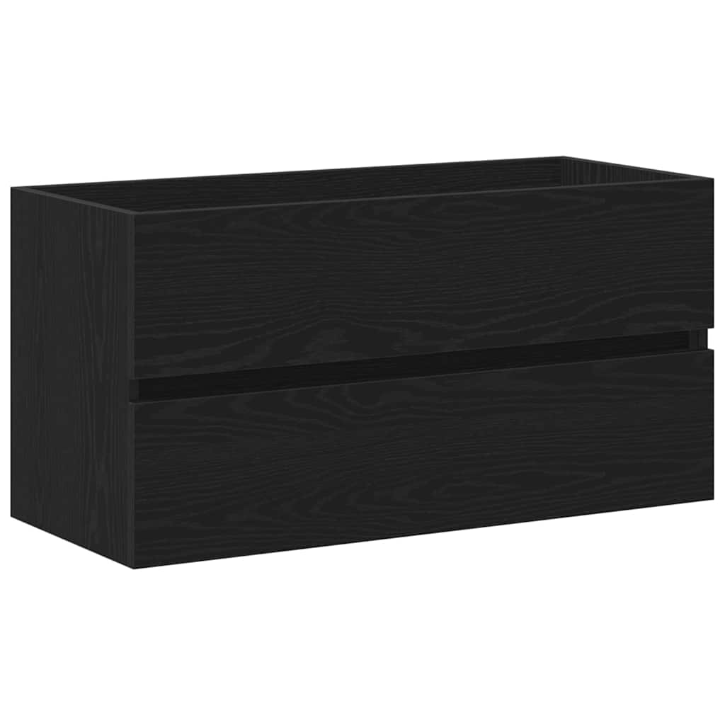 Waschbeckenunterschrank Schwarz Eichen-Optik 90 x 39 x 62 cm