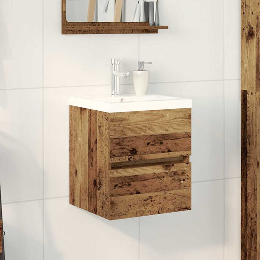 Waschbeckenunterschrank Schwarz Eichen-Optik 41 x 39 x 62 cm