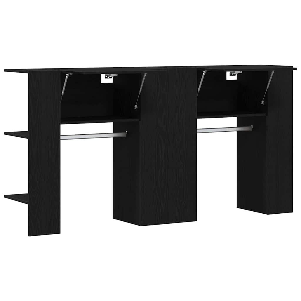 Flurschrank Wandmontiert 2 pcs Schwarze Eiche 97.5 x 37 x 99 cm