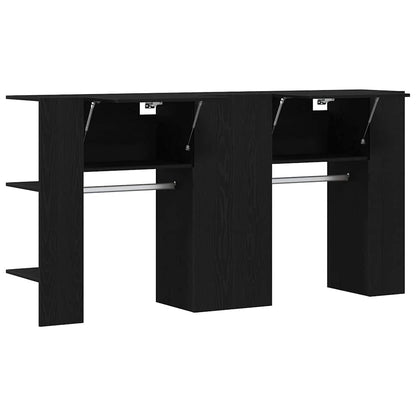 Flurschrank Wandmontiert 2 pcs Schwarze Eiche 97.5 x 37 x 99 cm