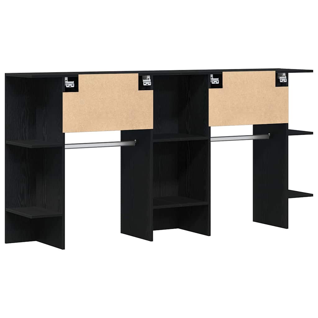 Flurschrank Wandmontiert 2 pcs Schwarze Eiche 97.5 x 37 x 99 cm