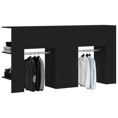 Flurschrank Wandmontiert 2 pcs Schwarze Eiche 97.5 x 37 x 99 cm