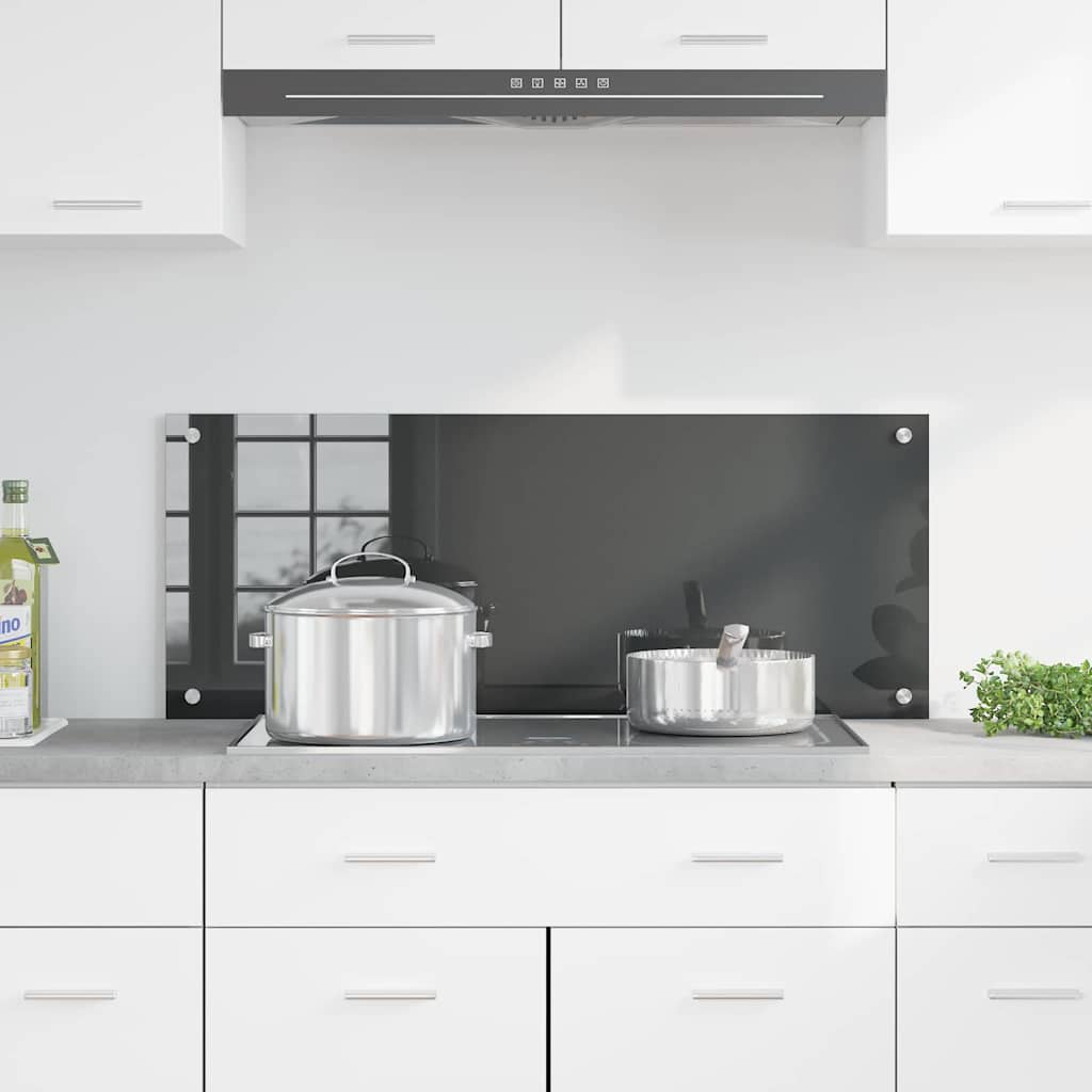 Küchenrückwand Dunkelgrau 100 x 40 x 0,6 cm Gehärtetes Glas