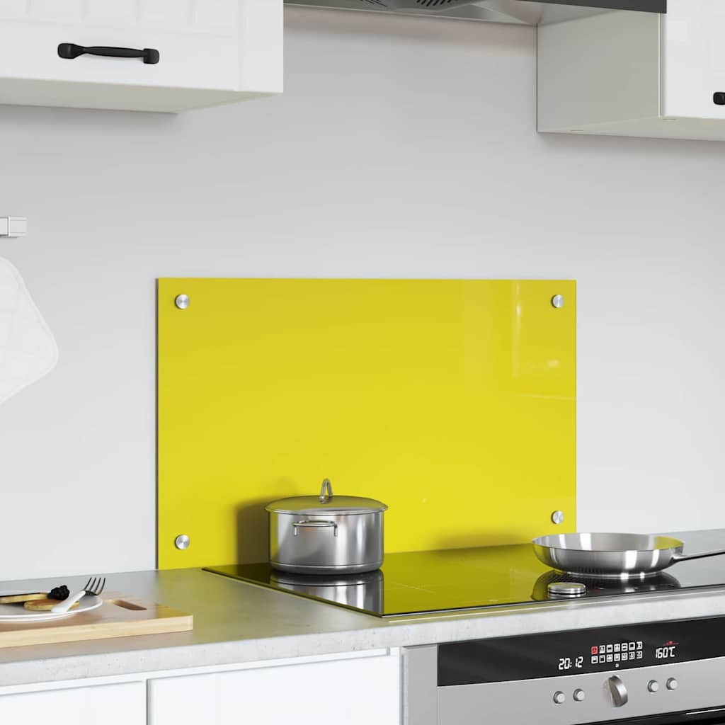 Küchenrückwand Gelb 70 x 40 x 0.6 cm Einscheibensicherheitsglas