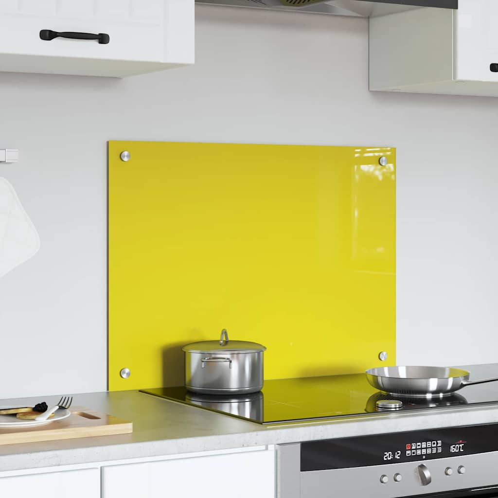 Küchenrückwand Gelb 70 x 50 x 0.6 cm Einscheibensicherheitsglas
