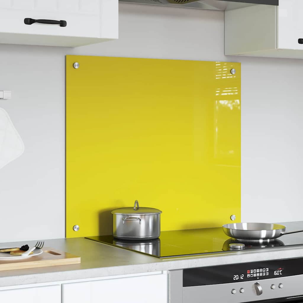 Küchenrückwand Gelb 70 x 60 x 0.6 cm Einscheibensicherheitsglas