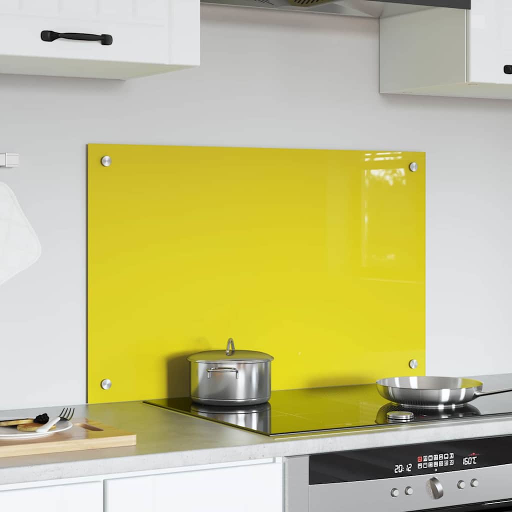 Küchenrückwand Gelb 80 x 50 x 0.6 cm Einscheibensicherheitsglas