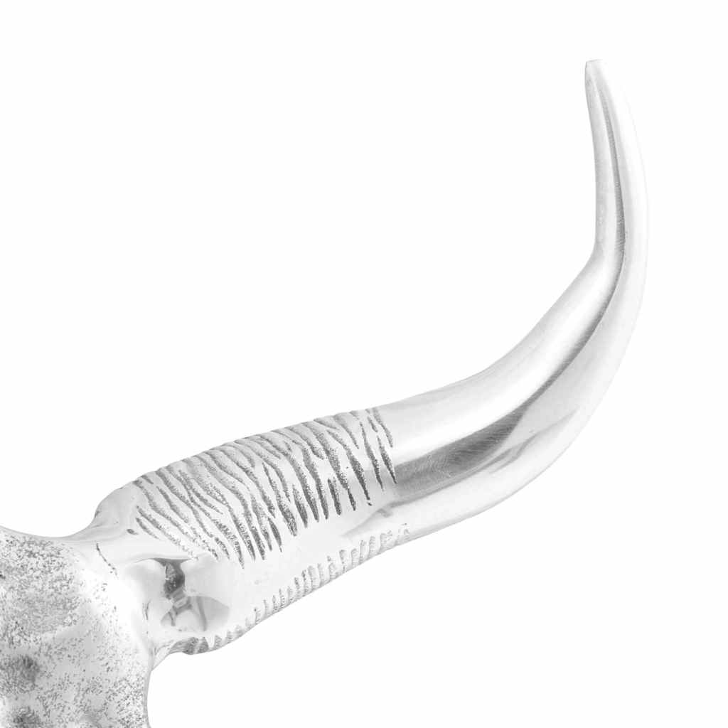 Bullen Schädel Silber 53 x 11 x 40 cm Aluminium