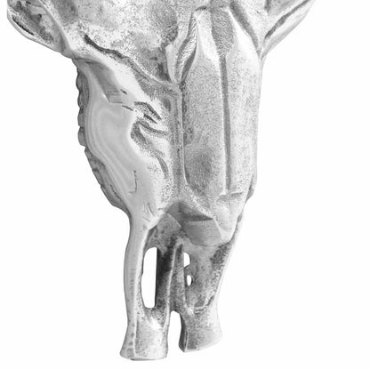 Bullen Schädel Silber 53 x 11 x 40 cm Aluminium