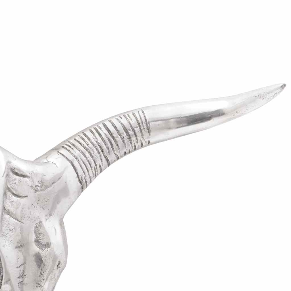 Bullen Schädel Silber 49 x 10 x 36 cm Aluminium